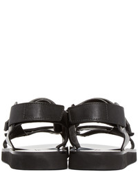 A.P.C. Black Leather Vlad Sandals