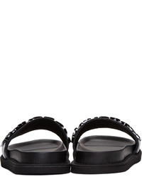 Moschino Black Logo Slide Sandals