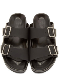 Givenchy Black Matte Leather Sandals