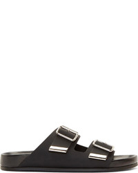 Givenchy Black Matte Leather Sandals
