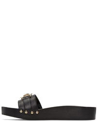 Versace Black Wooden Medusa Sandals