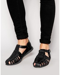 Asos Brand Gladiator Sandals In Leather