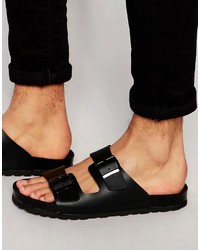 Asos Brand Sandals In Black With Buckle
