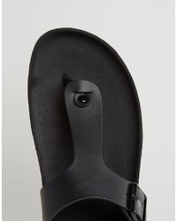 Asos Brand Thong Sandals In Black