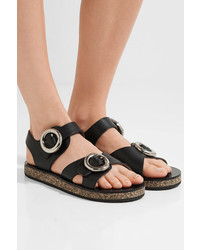 Joseph Buckled Leather And Cork Sandals Black