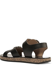 Joseph Buckled Leather And Cork Sandals Black
