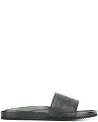 Buscemi Logo Embossed Slider Sandals