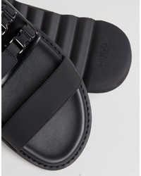 Hugo By Bossdeight Leather Buckle Slider Sandals