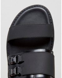 Hugo By Bossdeight Leather Buckle Slider Sandals