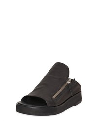 Cinzia Araia Smooth Leather Platform Slide Sandals