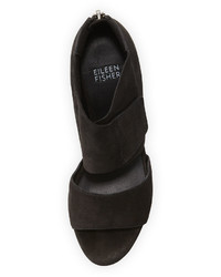 Eileen Fisher Clip Leather Dorsay 100mm Sandal Black