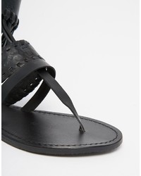 Asos Collection Far West Western Fringe Leather Sandals