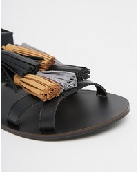 Asos Collection Felix Mega Tassel Leather Sandals