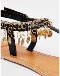 Asos Collection Filigree Leather Charm Flat Sandals