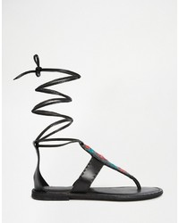 Asos Collection Frieze Leather Flat Sandals