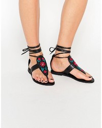 Asos Collection Frieze Leather Flat Sandals