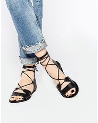 Asos Collection Fuerta Lace Up Leather Sandals