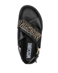 Moschino Crossover Logo Plaque Sandals