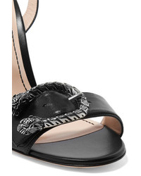 Gucci Dionysus Leather Sandals Black