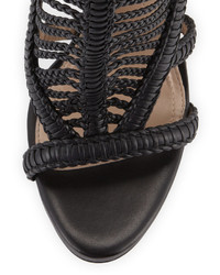 BCBGMAXAZRIA Dori Braided Leather Sandal Black
