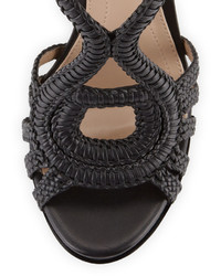 BCBGMAXAZRIA Elen Braided Leather Sandal Black