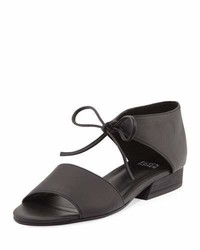 Eileen Fisher Ely Tie Front Leather Sandal Black