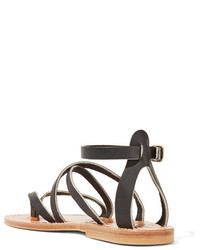 K Jacques St Tropez Epicure Leather Sandals Black