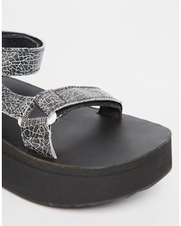 Teva Flatform Universal Crackle Black Sandals