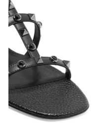 Valentino Garavani The Rockstud Leather Sandals Black