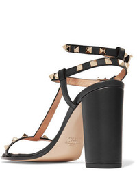 Valentino Garavani The Rockstud Leather Sandals Black