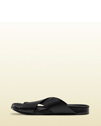Gucci Leather Crossover Sandal
