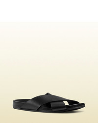 Gucci Leather Crossover Sandal