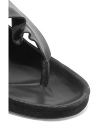 Isabel Marant Leakey Ruffled Leather Sandals Black
