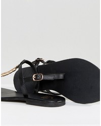 Oasis Leather Metal Link Toepost Sandal