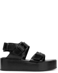 Ann Demeulemeester Leather Platform Sandals Black