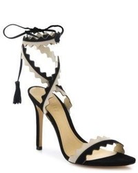 Schutz Lisana Two Tone Leather Lace Up Sandals