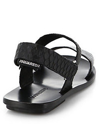 DSQUARED2 Lizard Stamped Leather Sandals