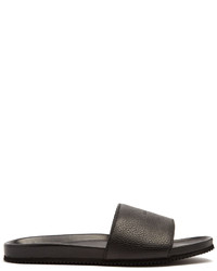 Buscemi Logo Debossed Leather Slides