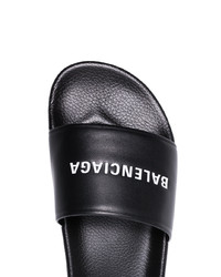 Balenciaga Logo Leather Slides