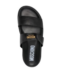 Moschino Logo Plaque Strappy Sandals