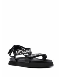 Moschino Logo Strap Leather Sandals