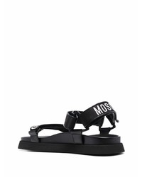 Moschino Logo Strap Leather Sandals