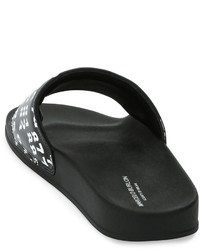 Marcelo Burlon County of Milan Marcelo Burlon Lea Leather Pool Slide Sandal Black