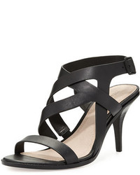 Pour La Victoire Maura Strappy Leather Sandal Black