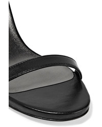 Stuart Weitzman Nunaked Leather Sandals Black