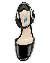 Prada Patent 85mm City Sandal Nero