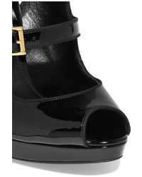 Alexander McQueen Patent Leather Sandals Black