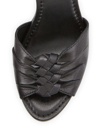 Frye Samara Twisted Leather Sandal Black