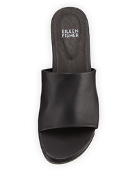 Eileen Fisher Scout Leather Single Band Sandal Black