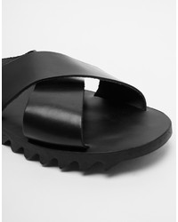 Diesel Sunwalk Leather Cross Over Sandals
